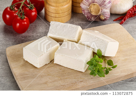 Greek traditional organic feta cheese 113072875