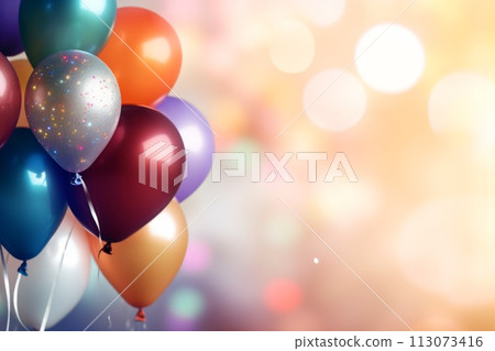 birthday balloons, background of colorful balloons 113073416