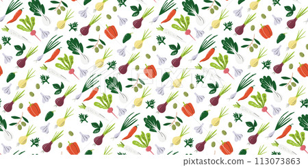 Spice veggies seamless pattern vector print design 113073863