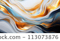 AI-generated content. Beautiful three-dimensional sculptural shape. Abstract composition inspiration of 3d graphic. Concept of energy, dynamic themes. Trendy soft blur effect. Best for yours 113073876