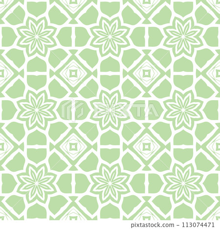 Abstract geometric green and white hipster fashion pillow pattern 113074471