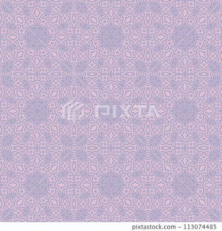 Elegant very beautiful purple and white seamless pattern. Ornamental style tribal ethnic background Elegant very beautiful purple and white seamless pattern. Ornamental style tribal ethnic background 113074485