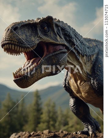 dinosaur with open mouth 113074715