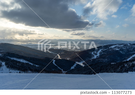 Yuzhno-Sakhalinsk, Match 03.2024 Ski resort Mountain Air Resort, Yuzhno-Sakhalinsk, Russia. 113077273