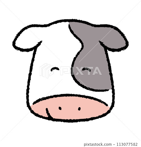 笑牛的臉插畫素材 113077582