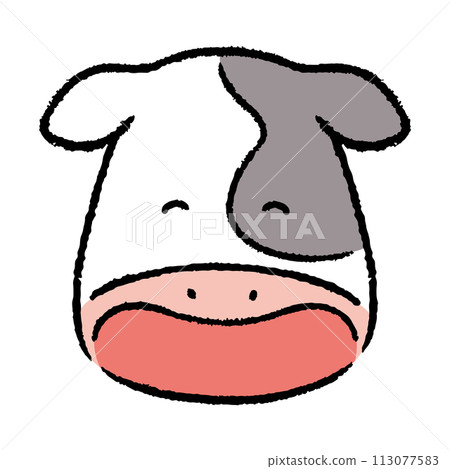 笑牛的臉插畫素材 113077583