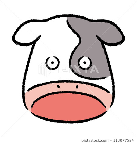 驚訝的牛臉插畫素材 113077584