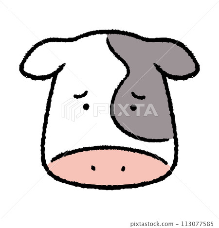 陷入困境的牛臉插畫素材 113077585