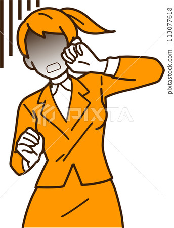 Business woman who is nervous 113077618
