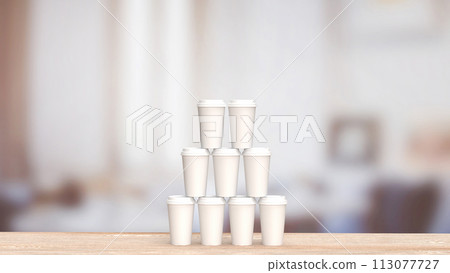 The coffee paper cup for hot drink or health concept 3d rendering The coffee paper cup for hot drink or health concept 3d rendering 113077727