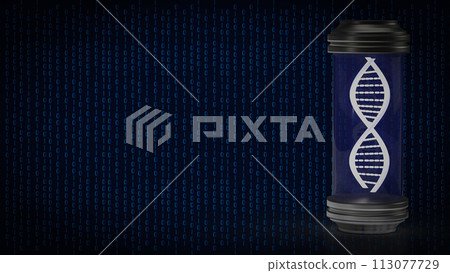 The DNA in Glass tube for Sci or education concept 3d rendering. The DNA in Glass tube for Sci or education concept 3d rendering. 113077729