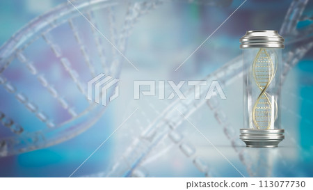 The DNA in Glass tube for Sci or education concept 3d rendering. 113077730