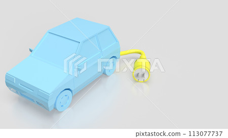 The car and electric plug for technology concept 3d render. 113077737
