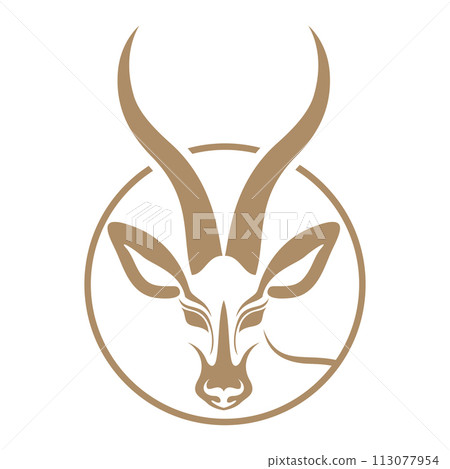 antelope logo vector illustrations design icon logo 113077954