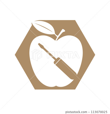 simple apple vector image simple apple vector image 113078025