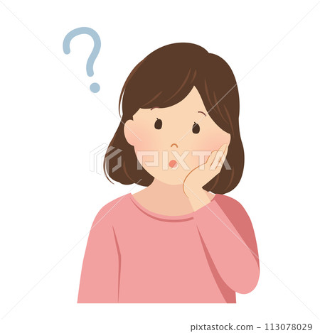 Vector illustration of a woman feeling doubts 113078029
