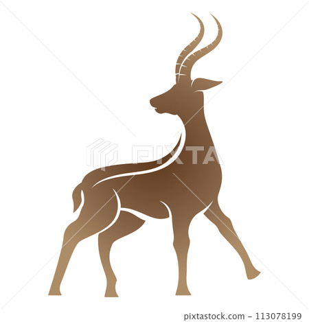 antelope logo vector illustrations design icon logo 113078199