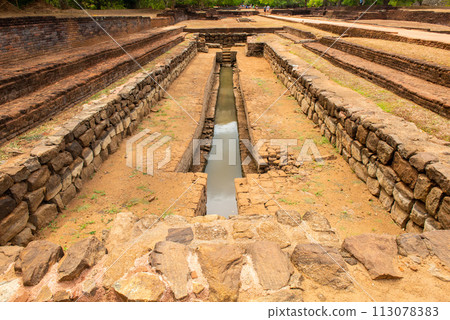 A pool in the garden complex of Sigiriya palace Sri Lanka. A pool in the garden complex of Sigiriya palace Sri Lanka. 113078383