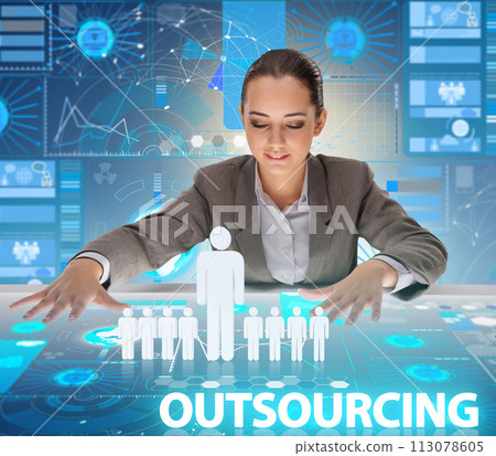 Concept of outsourcing in modern business Concept of outsourcing in modern business 113078605