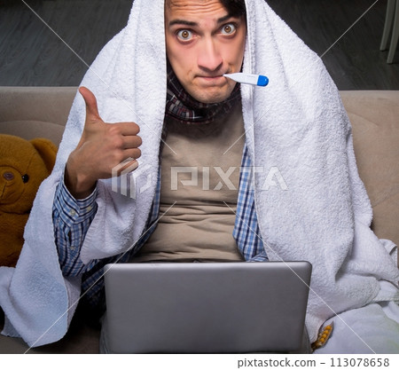 Sick man washing his feet at home Sick man washing his feet at home 113078658