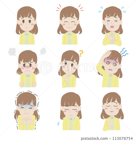 手繪女性臉部表情集 手繪女性臉部表情集 113078754