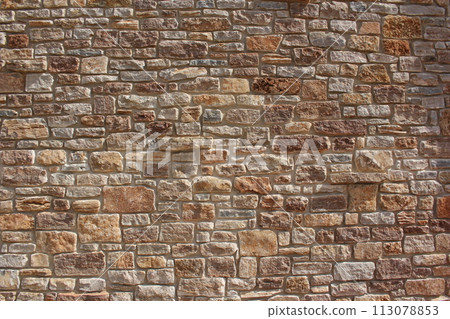 Close-up Building Detail Historical Brick Wall Located in Burnet Texas Close-up Building Detail Historical Brick Wall Located in Burnet Texas 113078853