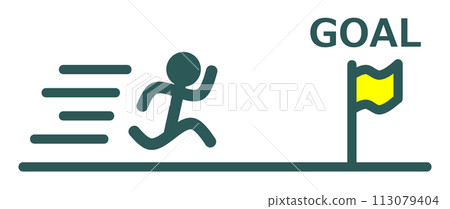 一個人盡可能快地朝著他的目的地奔跑的插圖 一個人盡可能快地朝著他的目的地奔跑的插圖 113079404