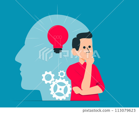 Person with critical thinking mind. Vector illustration concept 113079623