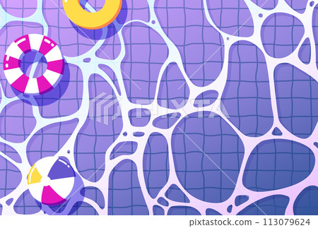 Background illustration_pool_night 113079624