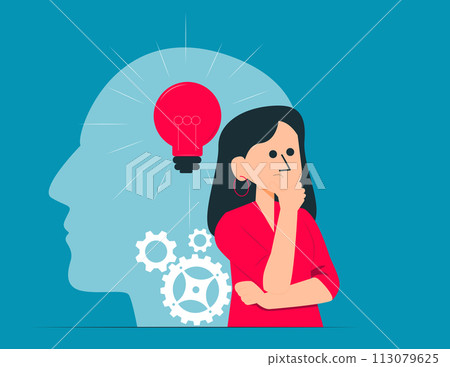 Person with critical thinking mind. Vector illustration concept 113079625