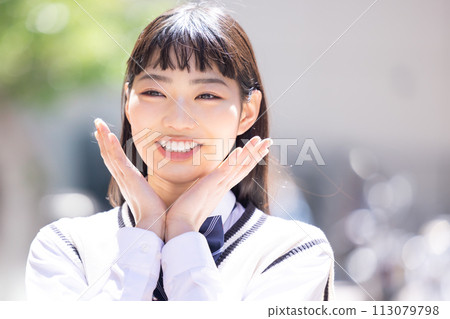 High school girl portrait 113079798