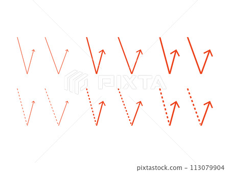 Set of reflective arrow materials Set of reflective arrow materials 113079904