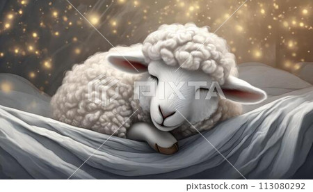 Fluffy sheep (AI generated) 113080292