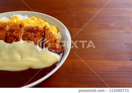 Omelet cheese cutlet curry 113080733