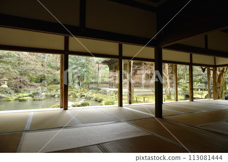 Rengeji Temple in the rain, from inside the Shoin Rengeji Temple in the rain, from inside the Shoin 113081444