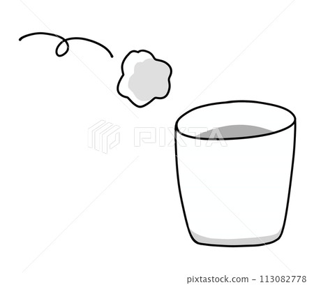 將垃圾丟進鬆散簡單的垃圾桶,純色 將垃圾丟進鬆散簡單的垃圾桶,純色 113082778