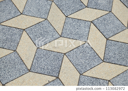 Tiles in urban street decoration in Ljubljana, Slovenia 113082972