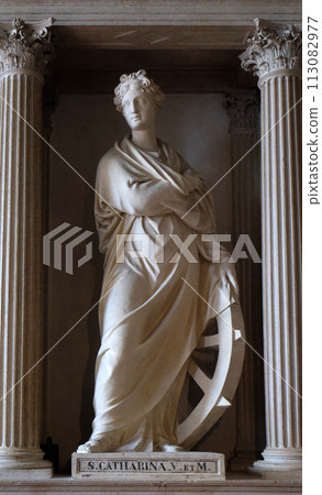 Saint Catherine of Alexandria statue in Mantua Cathedral dedicated to Saint Peter, Mantua, Italy 113082977