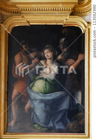 Martyrdom of Saint Agatha of Sicily altarpiece in Mantua Cathedral dedicated to Saint Peter, Mantua, Italy 113082980