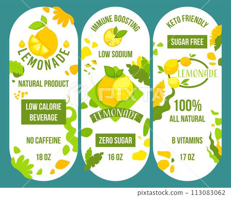 Low calories beverage, natural lemonade drinks 113083062