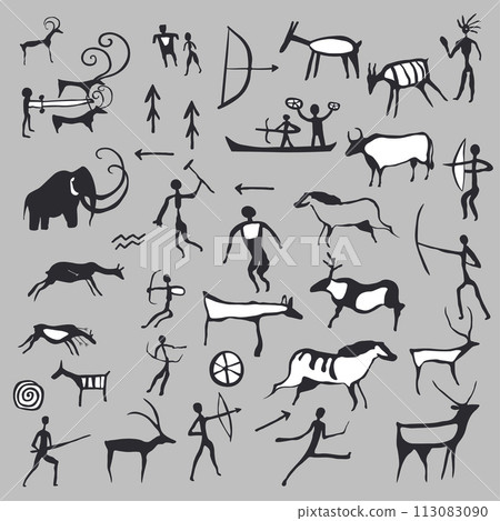 Drawings from caves, ancient arts and symbols Drawings from caves, ancient arts and symbols 113083090