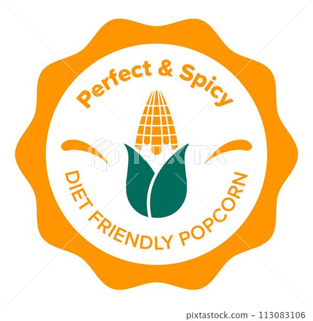 Perfect spicy diet friendly popcorn kernels label Perfect spicy diet friendly popcorn kernels label 113083106