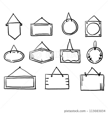 Various door plate illustration set Various door plate illustration set 113083834