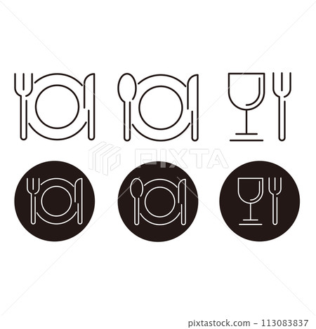 cutlery set icon cutlery set icon 113083837