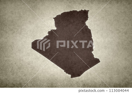Map of Algeria printed on an old paper 113084044