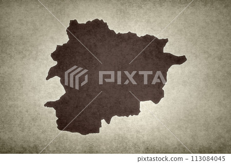 Map of Andorra printed on an old paper 113084045