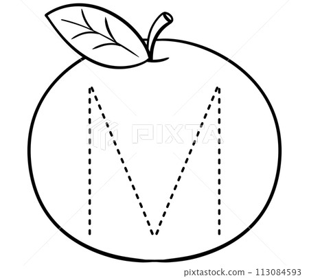 alphabet letter tracing uppercase orange 113084593