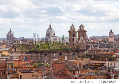 Aerial view of the Church of San Giacomo in Augusta in Rome Aerial view of the Church of San Giacomo in Augusta in Rome 113084682