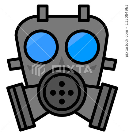 有害細菌、細菌和有毒氣體防毒面具的插圖 有害細菌、細菌和有毒氣體防毒面具的插圖 113084963