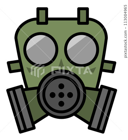 Illustration of gas mask for harmful bacteria and germs and poisonous gas 113084965